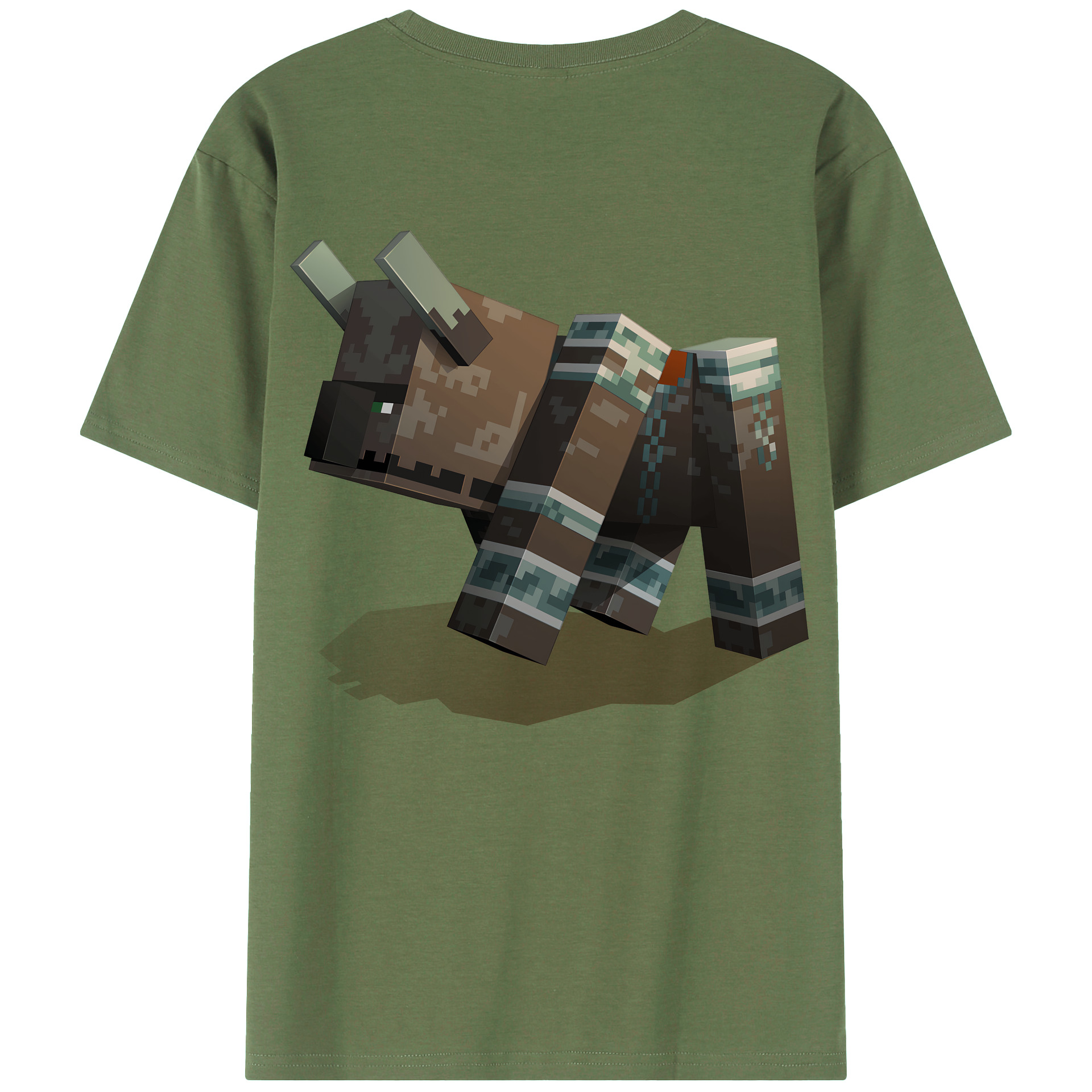 （画像用） マインクラフト ブロックの世界 Minecraft MC Block world 綿100％ メンズ半袖Tシャツ（バックプリント） 通気性